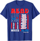 Patriotic Book 4th of July Read White Blue Since 1776 Readin T-Shirt - T-Shirt | Royal