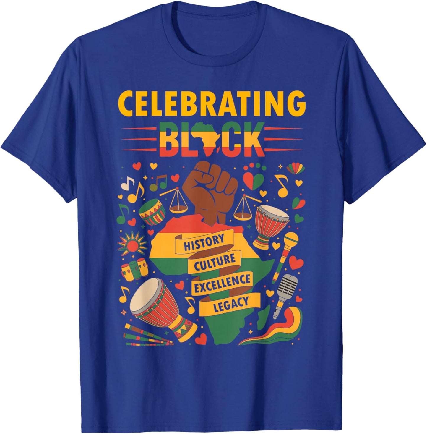 Celebrating Black History Month African American History T-Shirt - T-Shirt | Royal