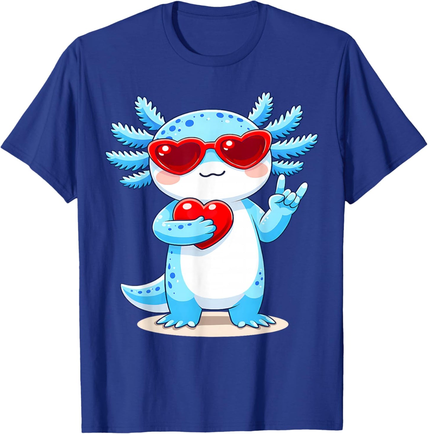 Cute Axolotl Valentines Day Love Funny Axolotl Boys Kids T-Shirt - T-Shirt | Royal