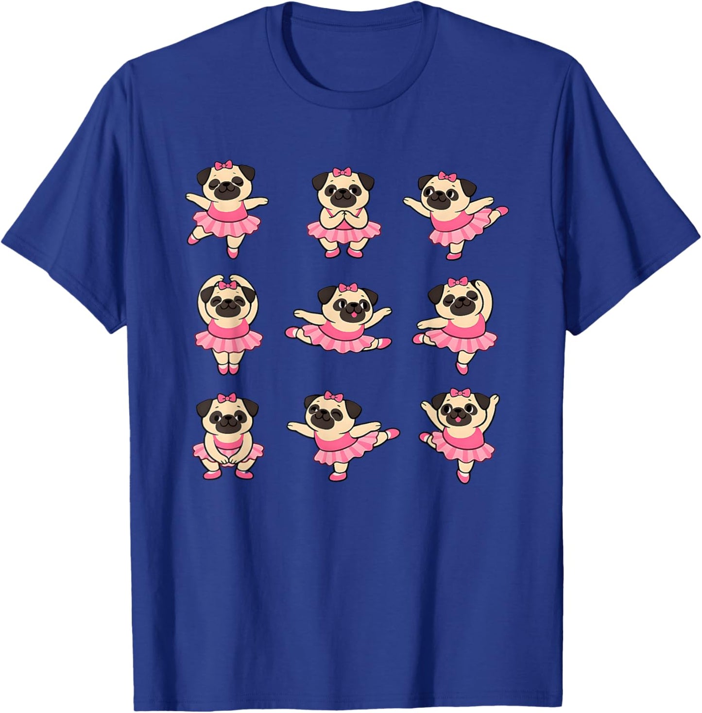 Cute Ballet Pug Puppy in Pink Tutu Dancing T-Shirt - T-Shirt | Royal
