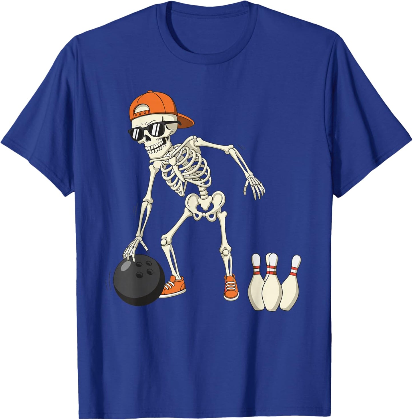 Halloween Skeleton Funny Bowling Lovers for Teens Boys Men T-Shirt - T-Shirt | Royal