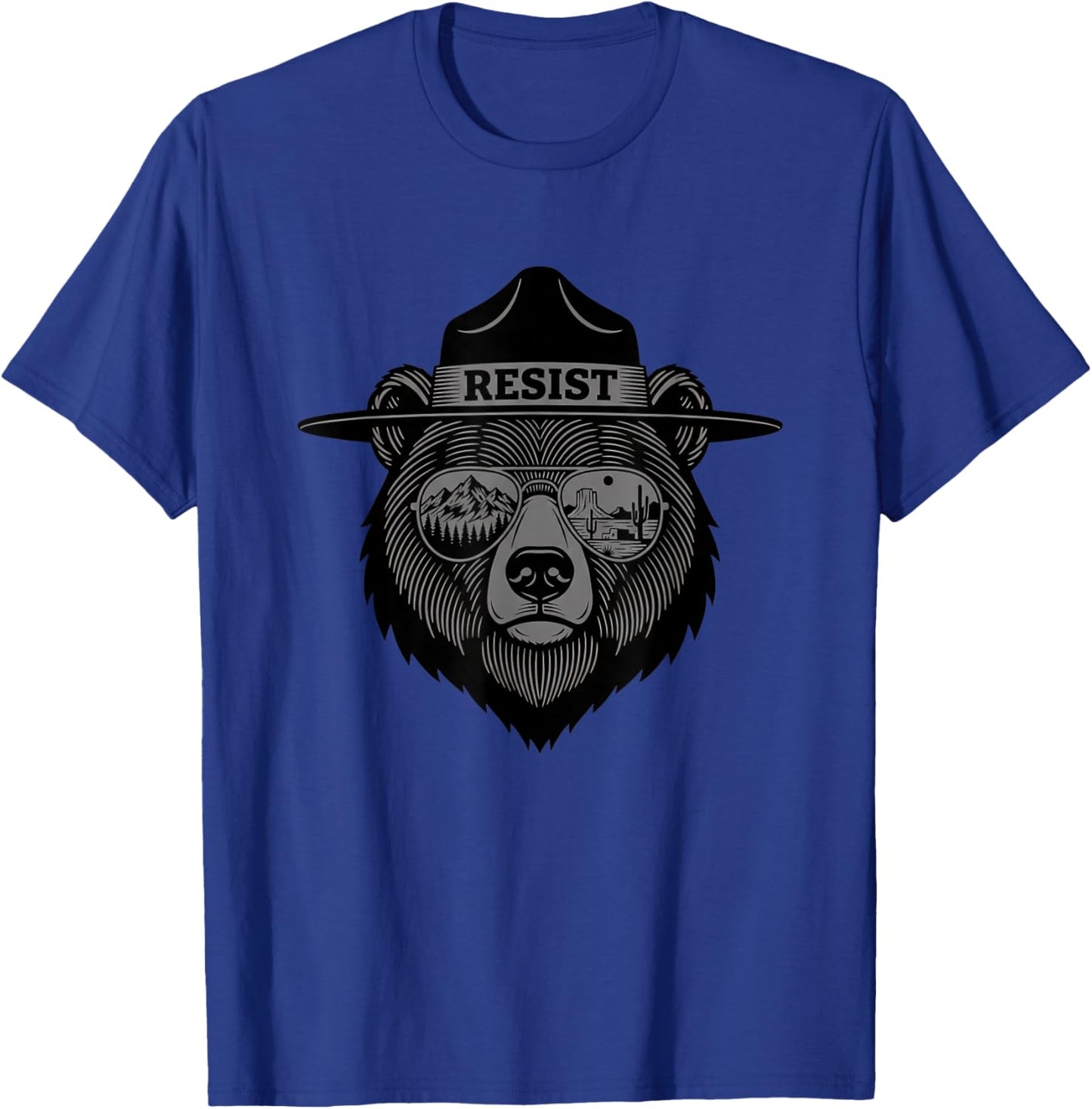 Resist Ranger Hat Sunglasses Nature Outdoors T-Shirt - T-Shirt | Royal