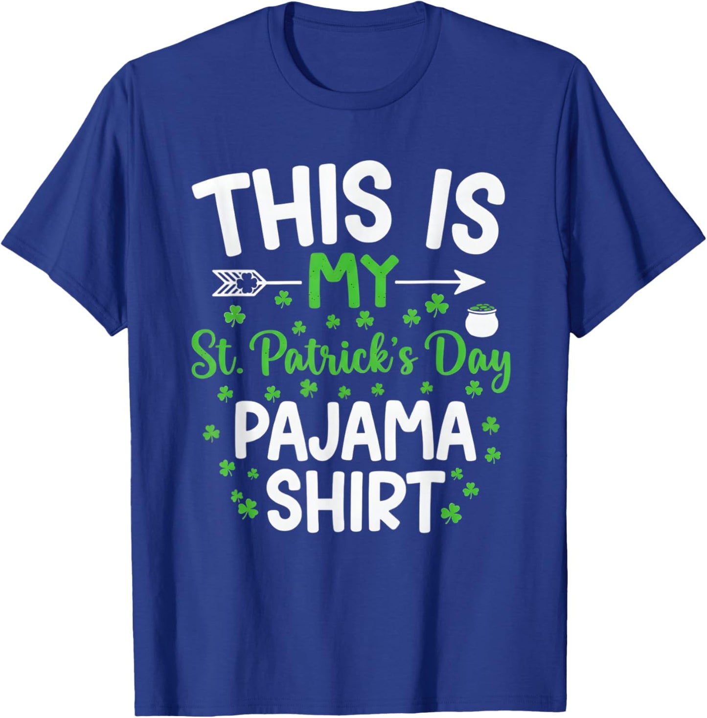 This is My St Patrick's Day Pajama Boys Girls Kids Shamrock T-Shirt - T-Shirt | Royal