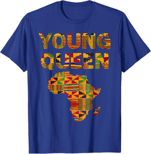 Cool Kente Cloth Art Kids Girls African Print African Queen T-Shirt - T-Shirt | Royal