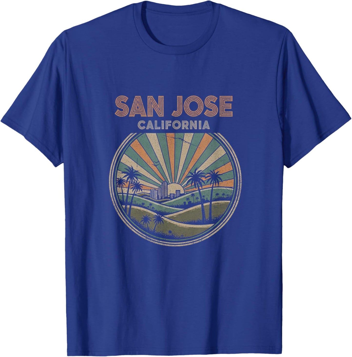 Vintage San Jose California Art Design T-Shirt - T-Shirt | Royal