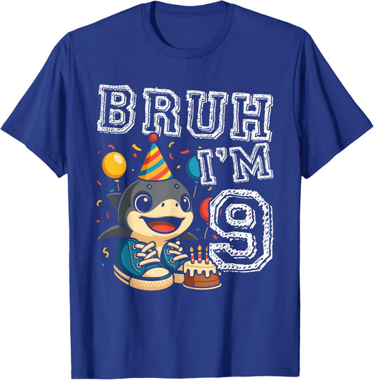 Italian Brainrot Bruh I'm 9 Age 9th Kids Boys Girls T-Shirt - T-Shirt | Royal