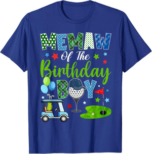 Memaw of The Birthday Boy Golf Sport Lover T-Shirt - T-Shirt | Royal