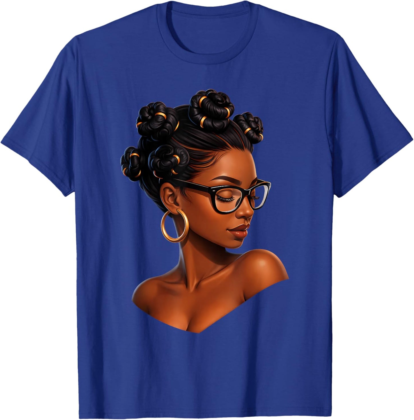 Melanin Afro Woman African American Black History Month T-Shirt - T-Shirt | Royal