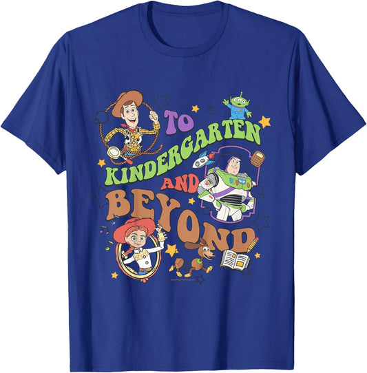Disney Pixar Toy Story to Kindergarten and Beyond Retro Text T-Shirt - T-Shirt | Royal