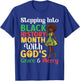 Stepping Into Black History Month God's Grace and Mercy Girl T-Shirt - T-Shirt | Royal