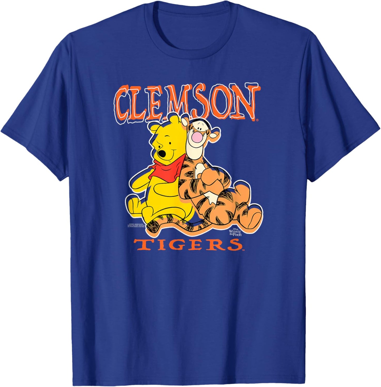 Clemson Tigers Winnie The Pooh and Tigger Logo T-Shirt - T-Shirt | Royal