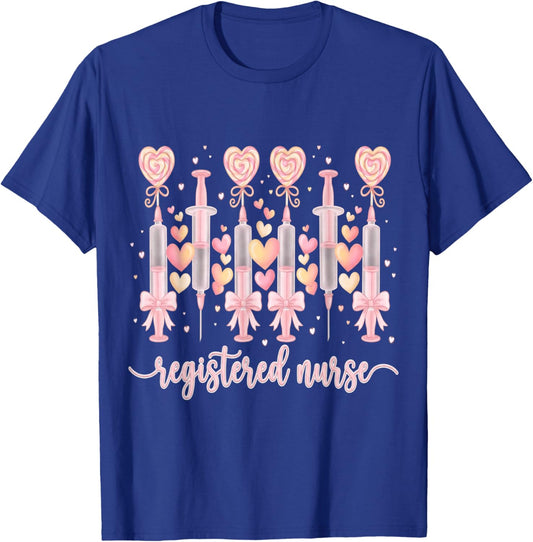 Healthcare Heart Registered Nurse RN Valentines Nurses T-Shirt - T-Shirt | Royal