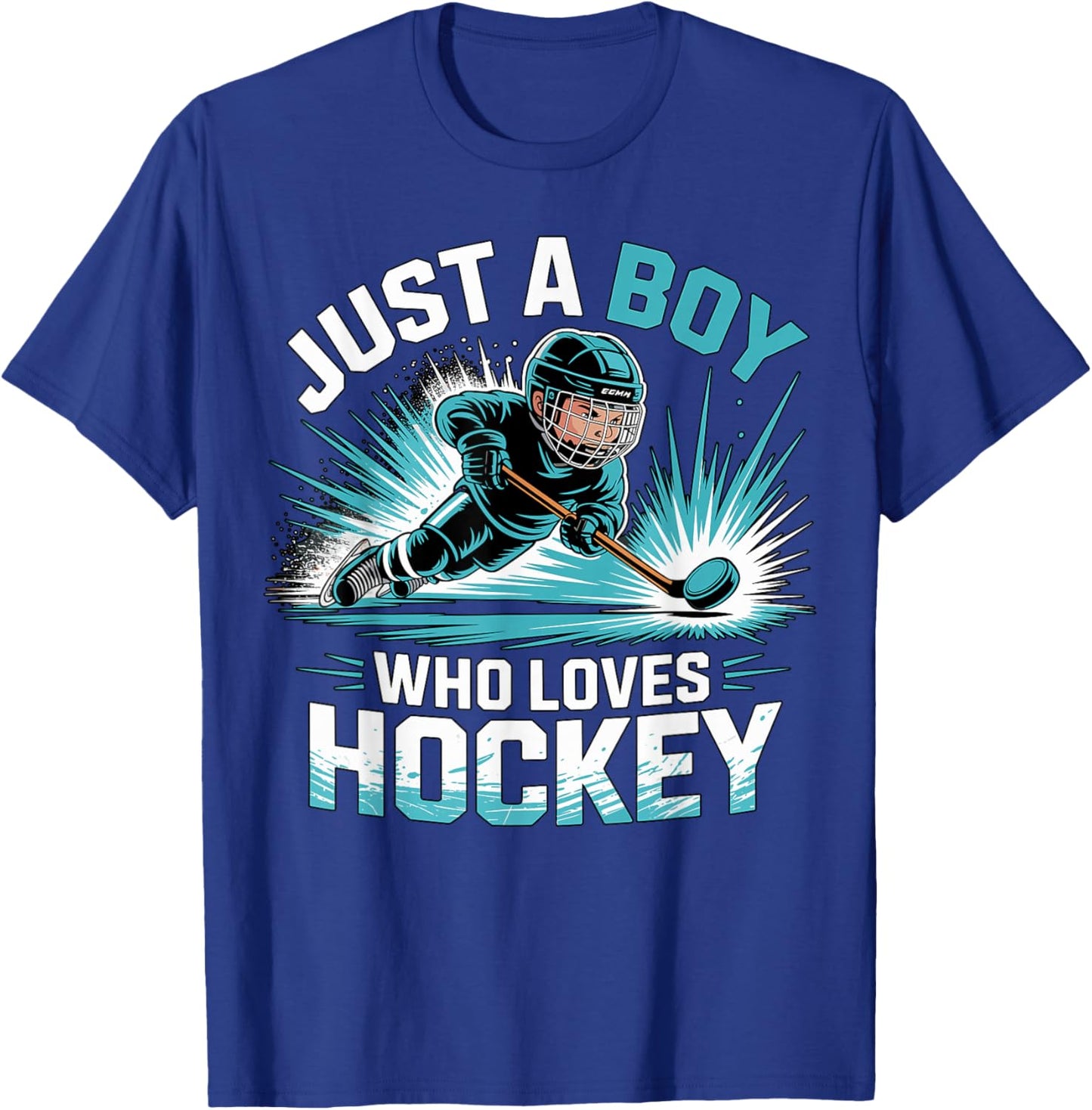 Just A Boy Who Loves Hockey T-Shirt - T-Shirt | Royal