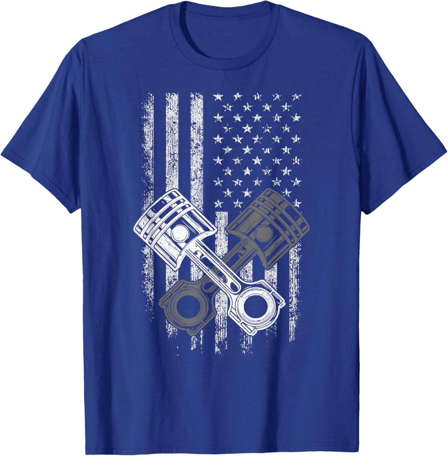 Mechanic Garage American Flag Auto Car Mechanic T-Shirt - T-Shirt | Royal