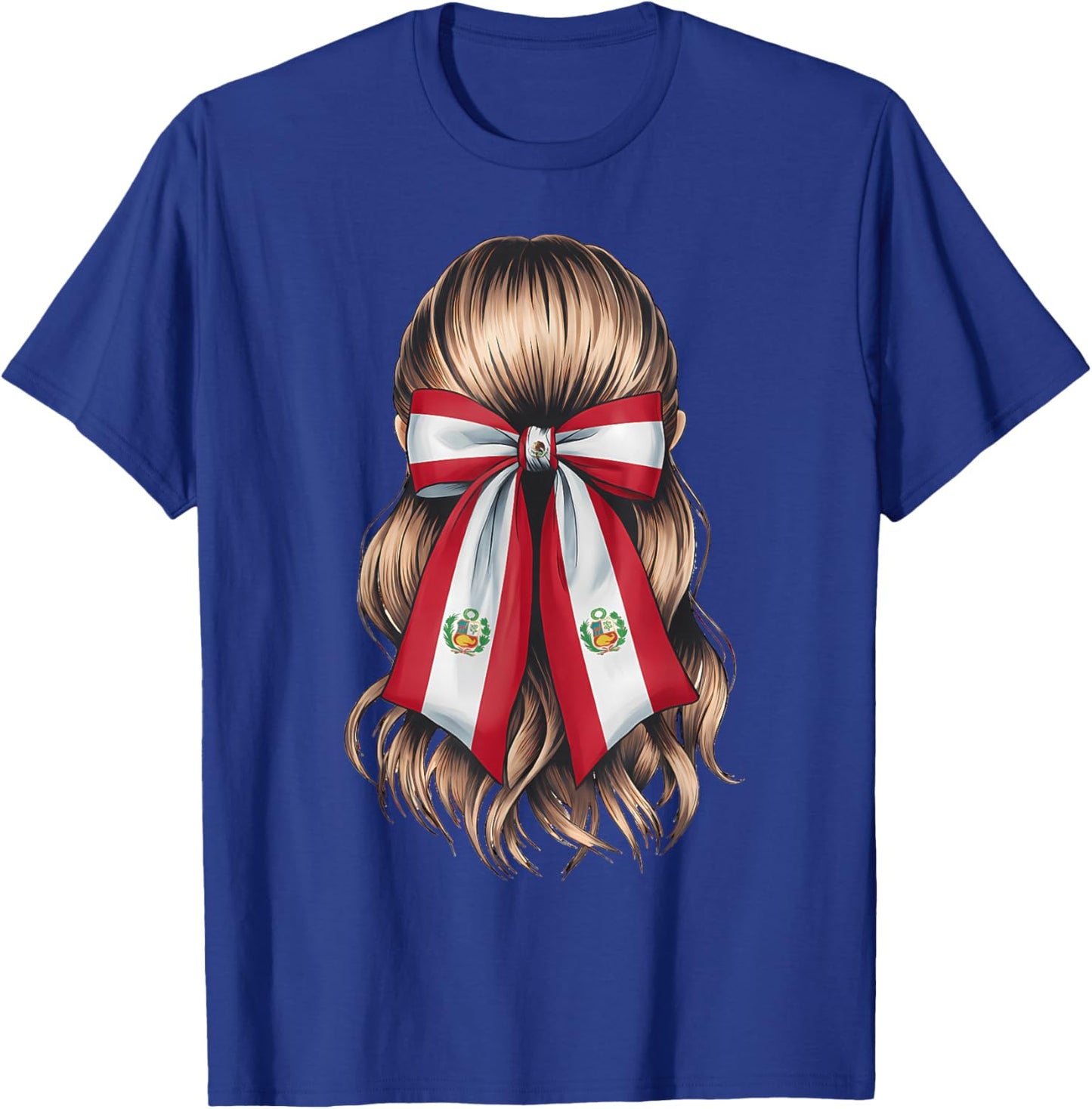 Peru Flag Coquette Bow Peruvian Flag Peruvian Pride T-Shirt - T-Shirt | Royal