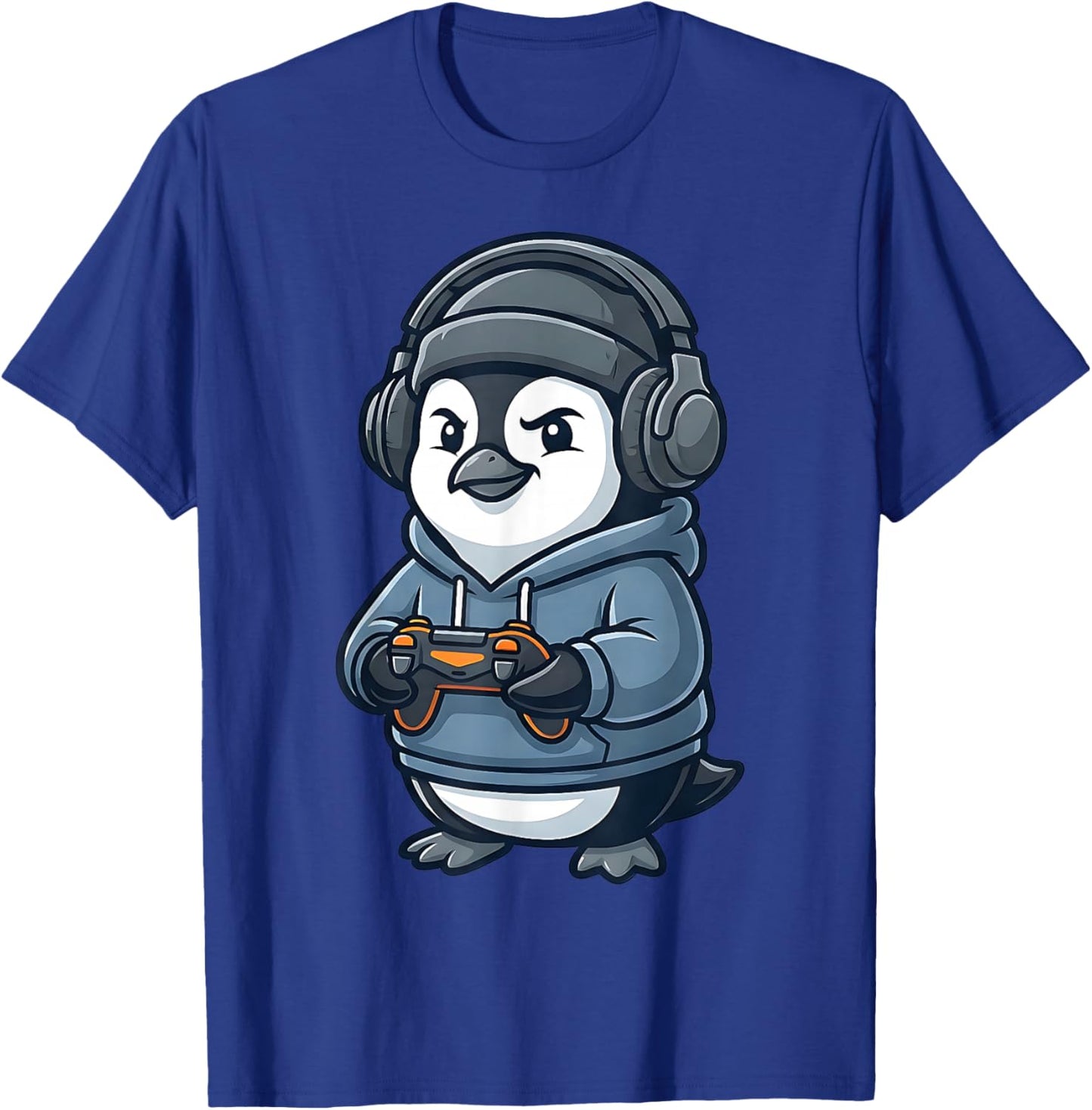 Funny Penguin Gaming Video Games Animal Gamer Kids T-Shirt - T-Shirt | Royal