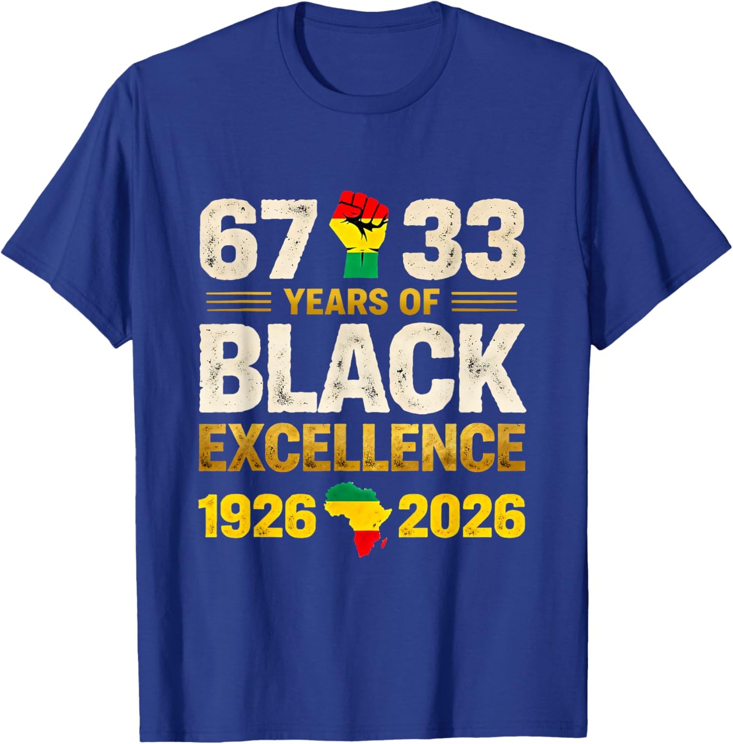 100 Years of Black Excellence African American Pride Art T-Shirt - T-Shirt | Royal