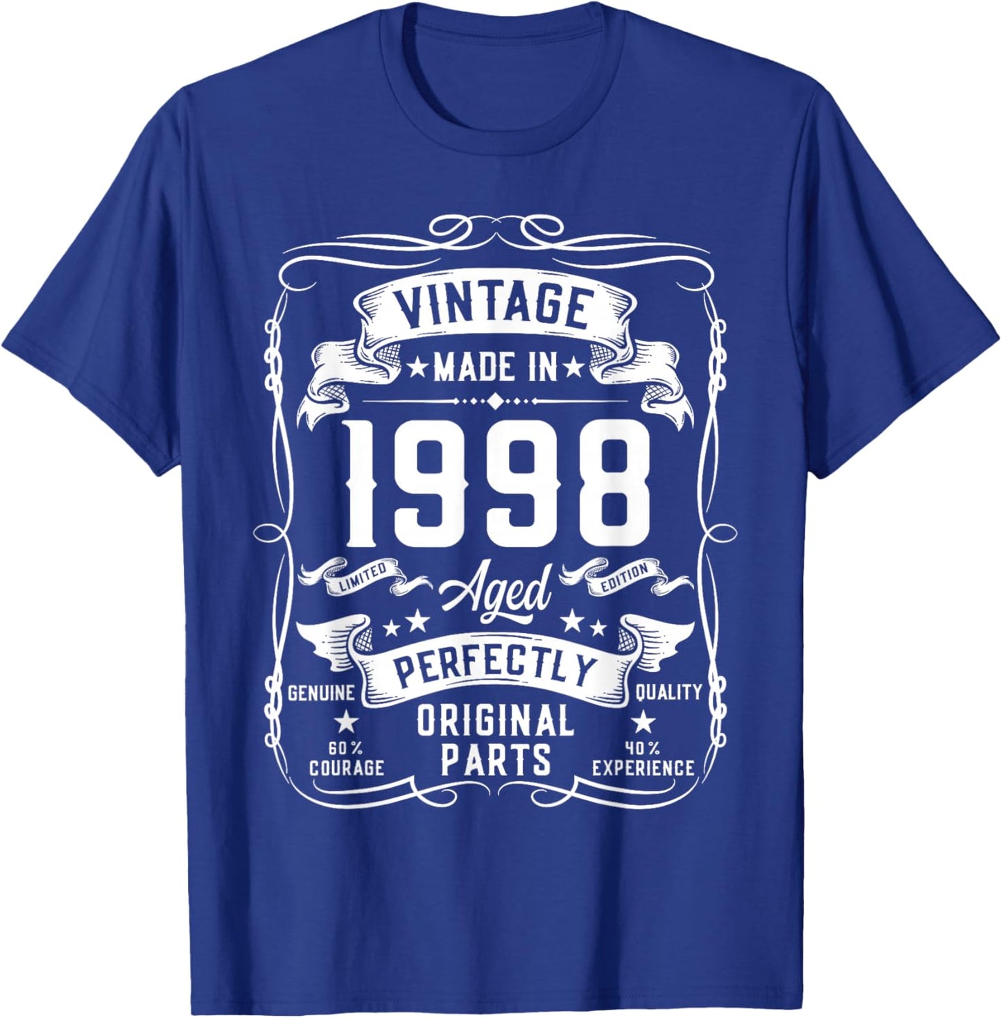 Vintage 1998 28yr 28th Birthday Gifts 28 Years Old T-Shirt - T-Shirt | Royal