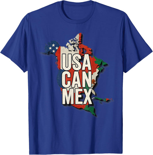 USA CAN MEX Soccer North America Football Fan Gifts T-Shirt - T-Shirt | Royal