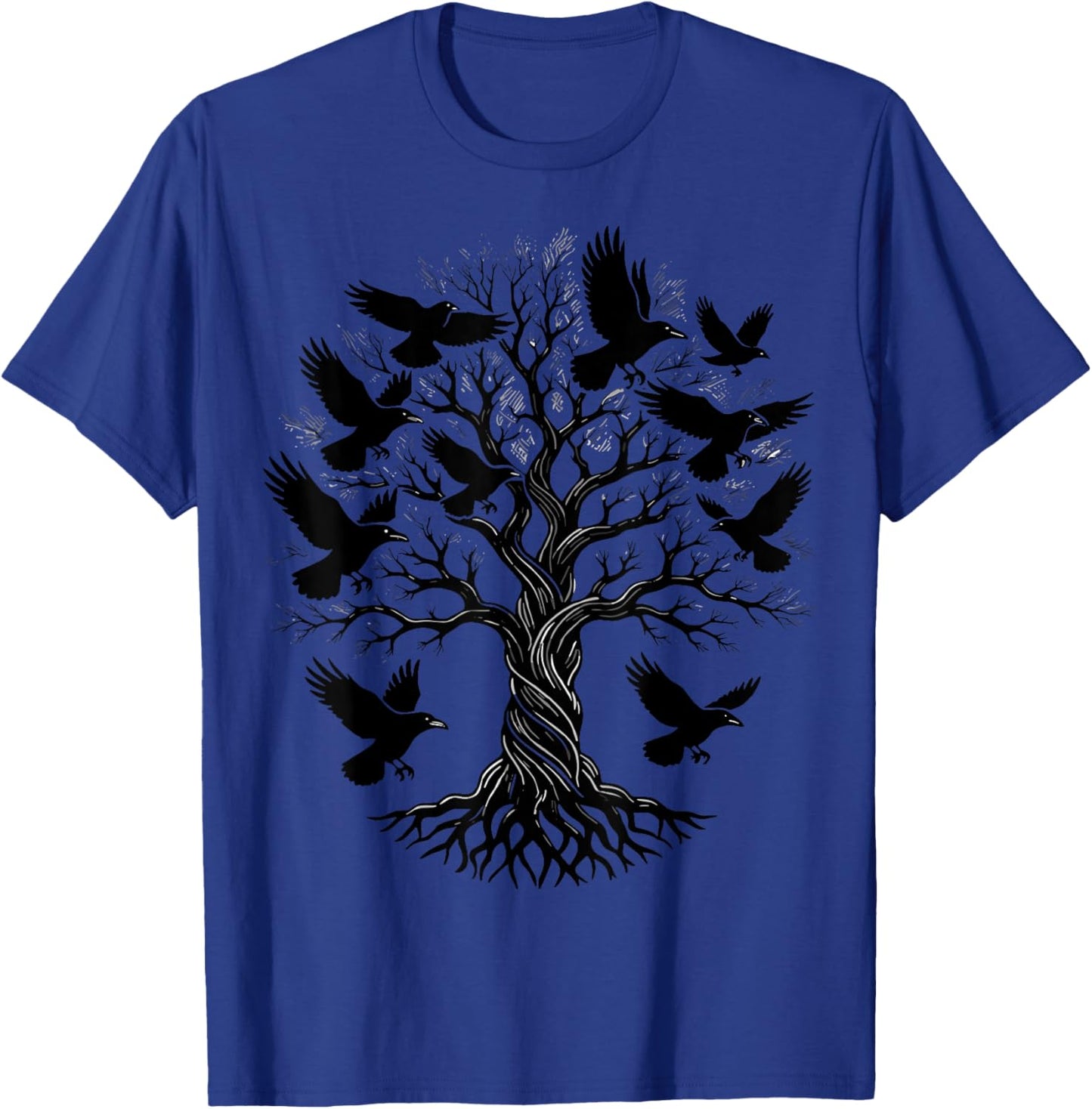 Gothic Raven Tree Retro T-Shirt - T-Shirt | Royal