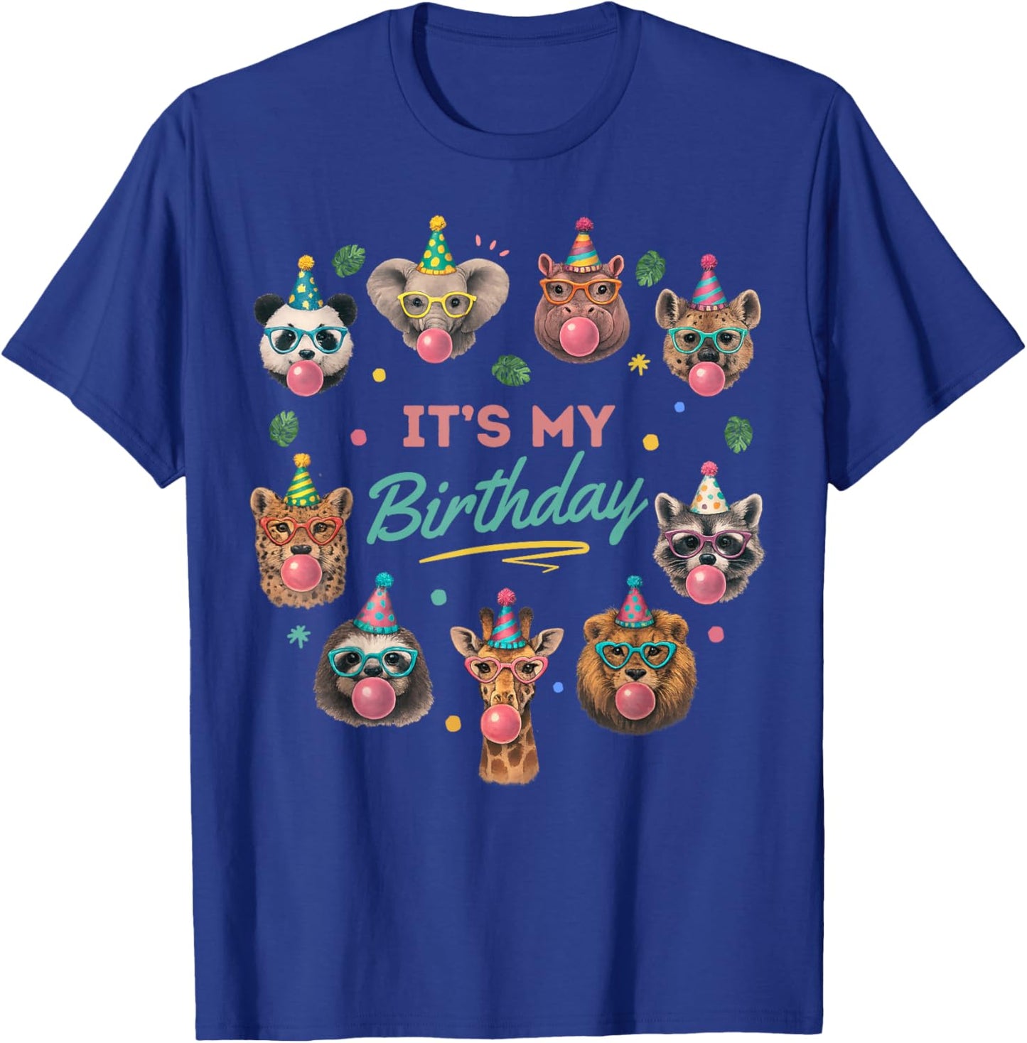 Wild Jungle Animal Birthday Safari T-Shirt - T-Shirt | Royal