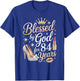 Blessed by God for 84 Years Happy 84th Birthday T-Shirt - T-Shirt | Royal