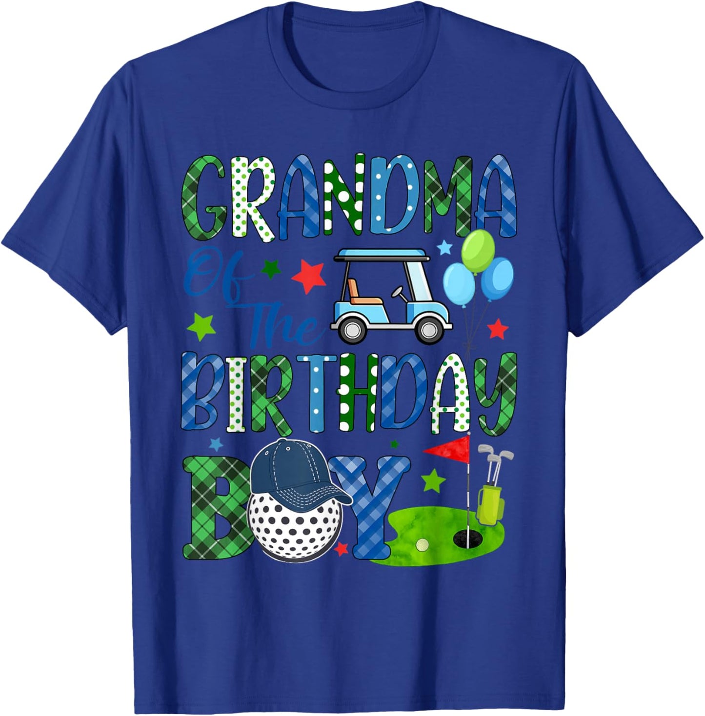 Grandma of The Birthday Boy Golf Sport Matching Family T-Shirt - T-Shirt | Royal