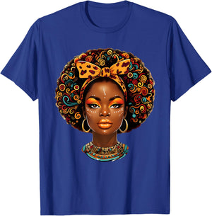 Black Girl Magic Afro Melanin Queen African American Women T-Shirt - T-Shirt | Royal
