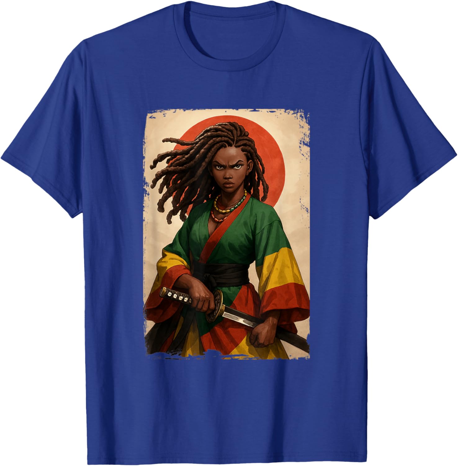 Black Woman Samurai Kimono Black History Month T-Shirt - T-Shirt | Royal