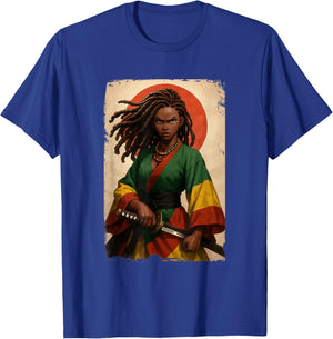 Black Woman Samurai Kimono Black History Month T-Shirt - T-Shirt | Royal