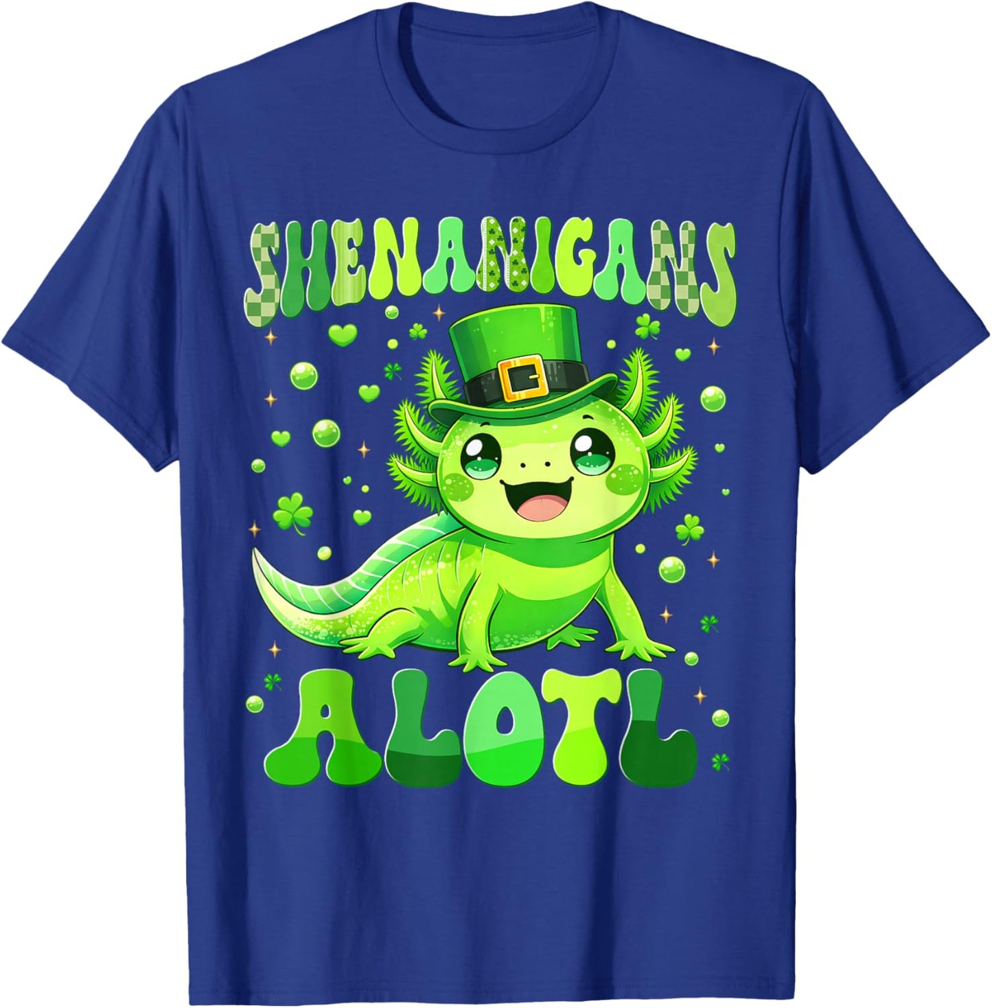 Funny Shenanigans Alotl Axolotl St Patricks Day Boy Kid T-Shirt - T-Shirt | Royal