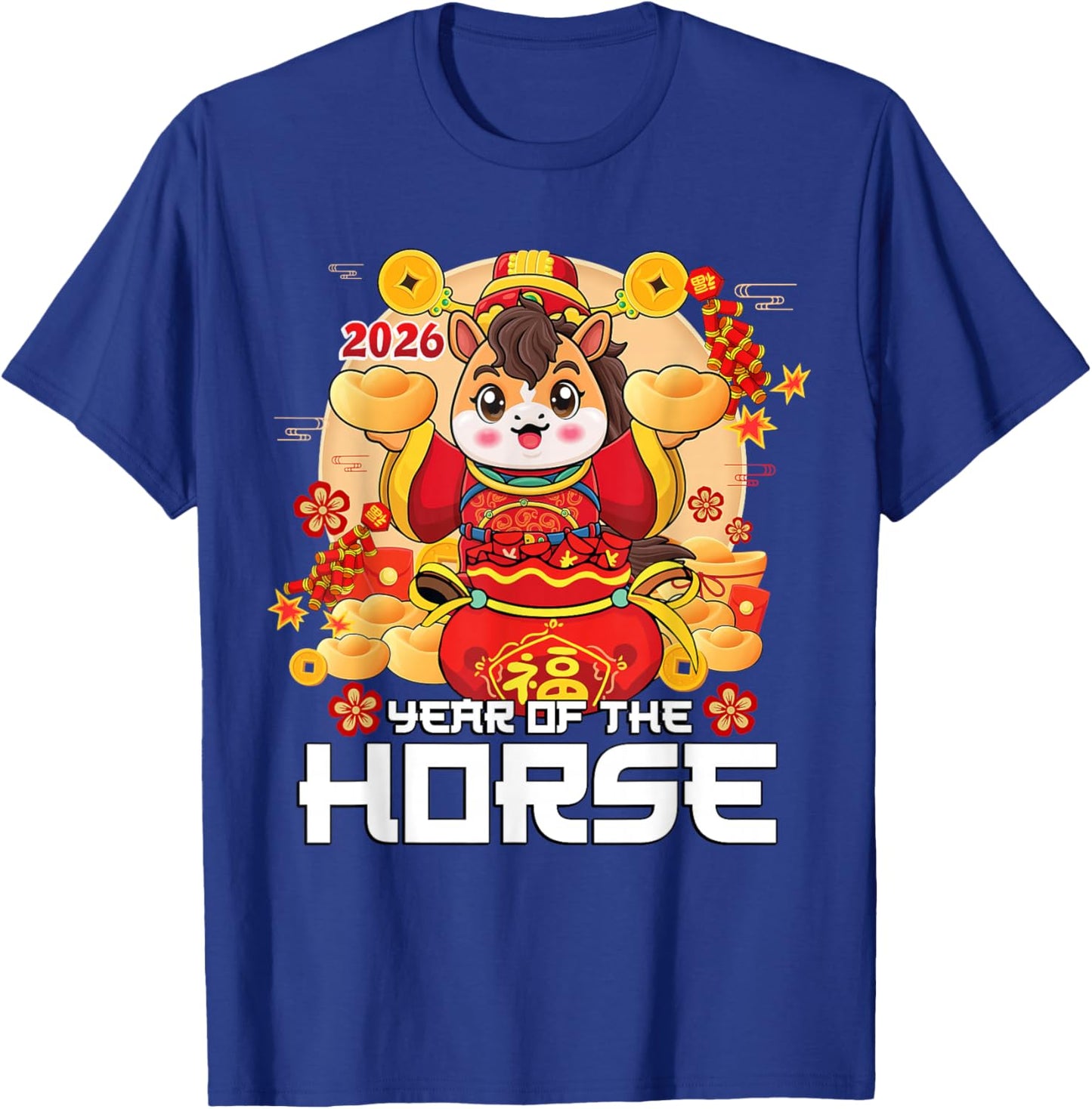 Happy Lunar Chinese New Year of The Horse 2026 for Boys T-Shirt - T-Shirt | Royal