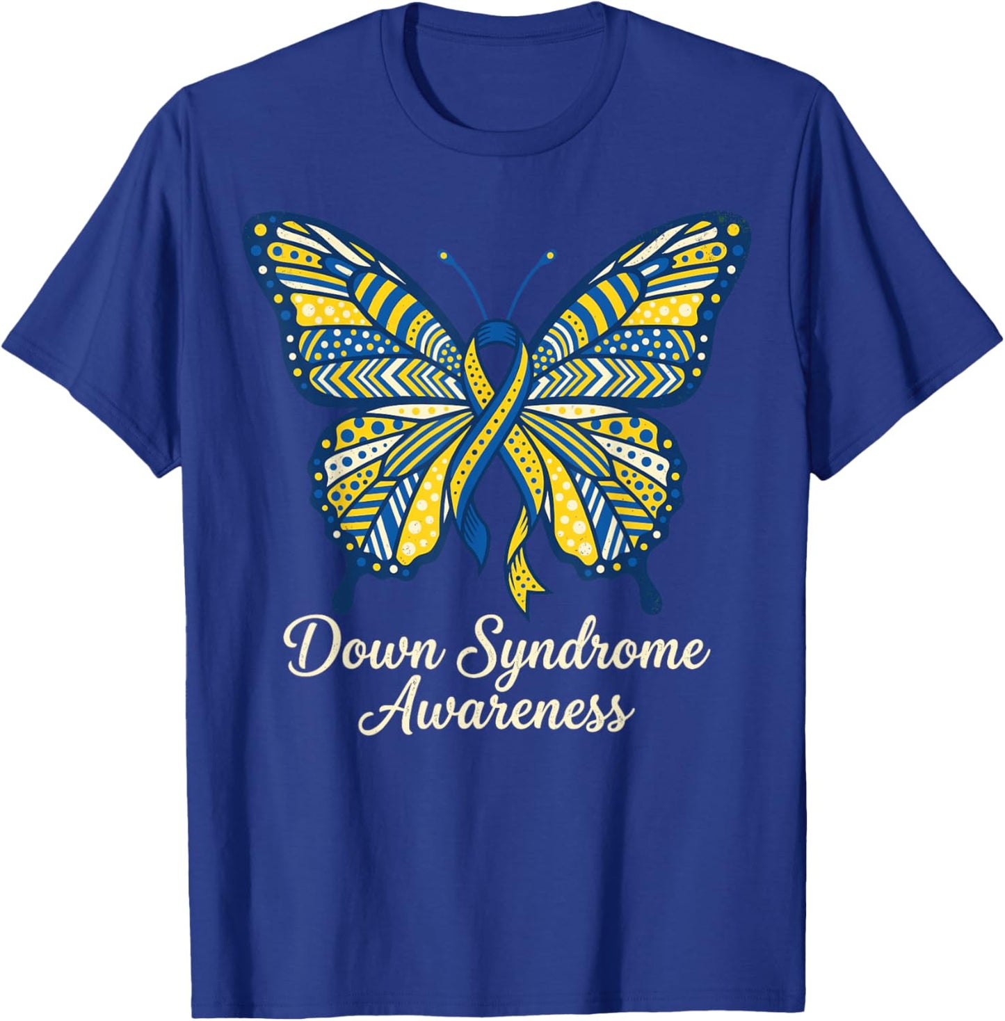 Down Syndrome Awareness Sunflower Ribbon Inclusion Support T-Shirt - T-Shirt | Royal
