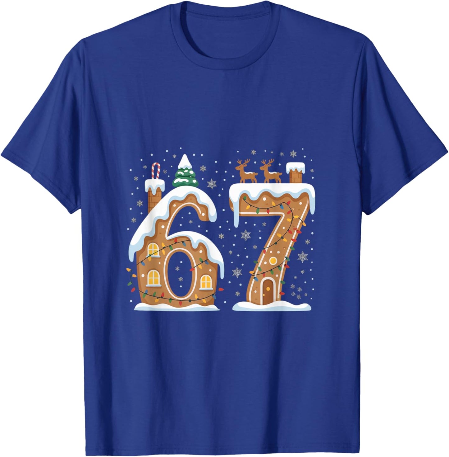 Christmas 67 Funny Xmas Six Seven Ugly Sweater 6-7 T-Shirt - T-Shirt | Royal
