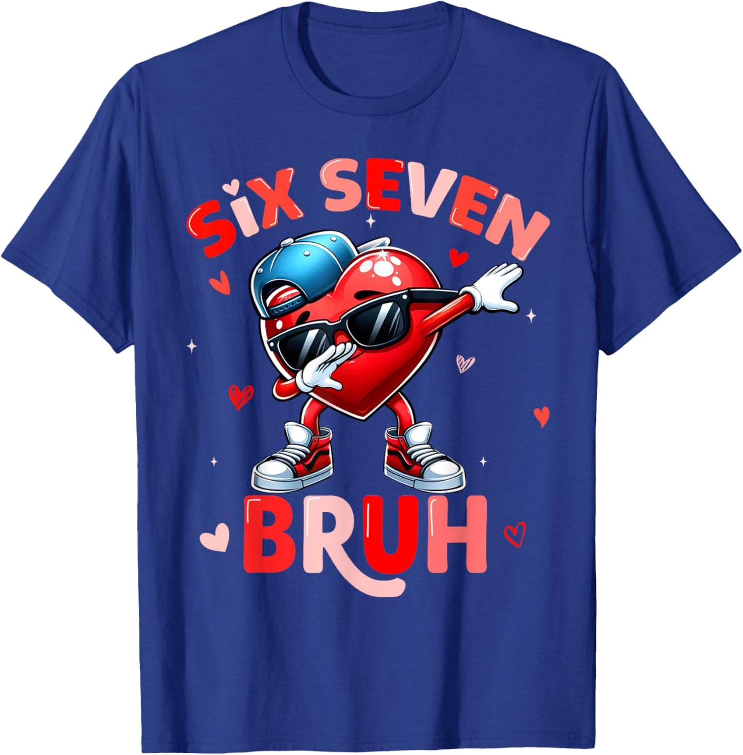 67 Meme 6 7 Heart Dabbing Six Seven Valentines Day Boys Kids T-Shirt - T-Shirt | Royal