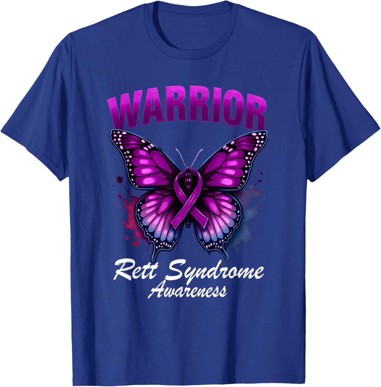Splash Butterfly Rett Syndrome Awareness T-Shirt - T-Shirt | Royal