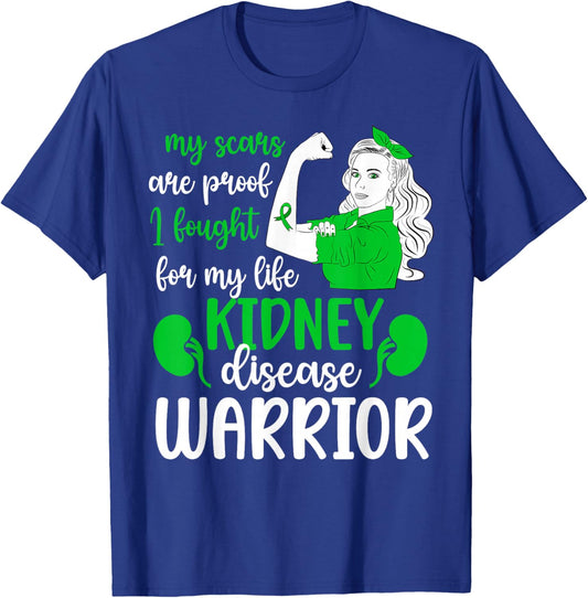 Proud Kidney Disease Warrior Kidney Disease Awareness Month T-Shirt - T-Shirt | Royal