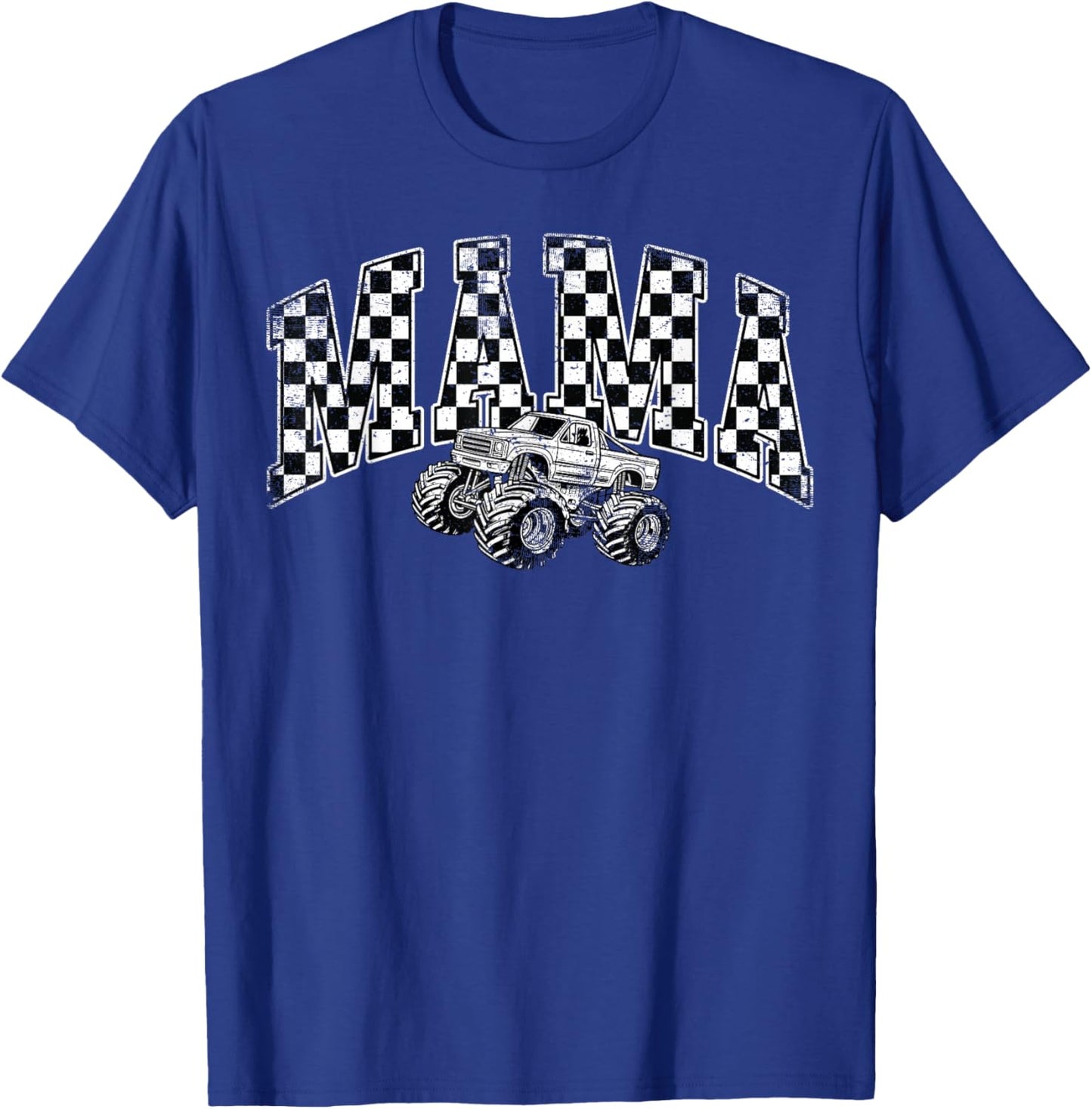 Mama Retro Monster Truck Family Crew Birthday Matching T-Shirt - T-Shirt | Royal
