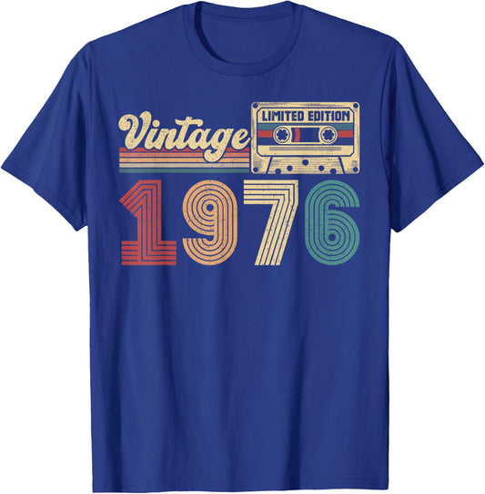 50 Year Old Cassette Tape Vintage 1976 50th Birthday T-Shirt - T-Shirt | Royal
