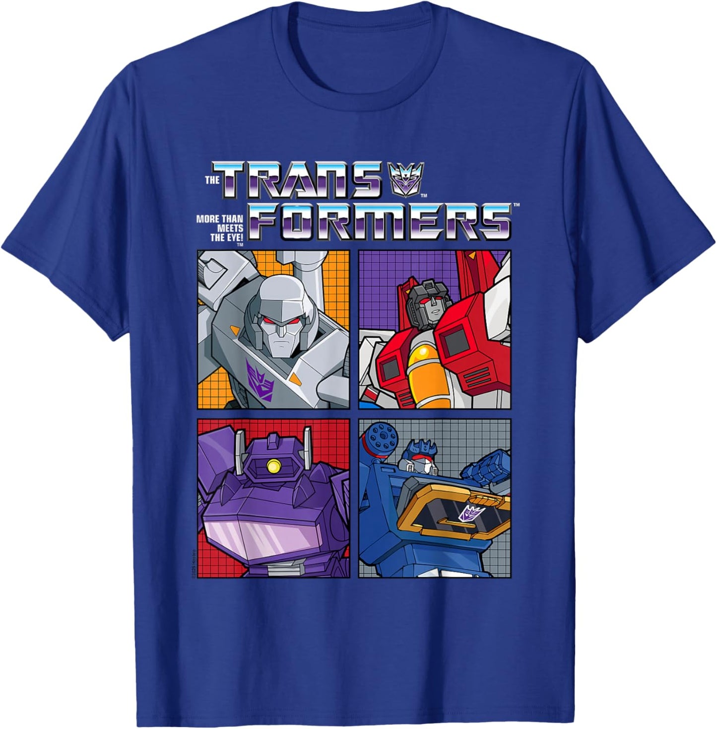 Transformers Retro Villainous Decepticon Grid T-Shirt - T-Shirt | Royal