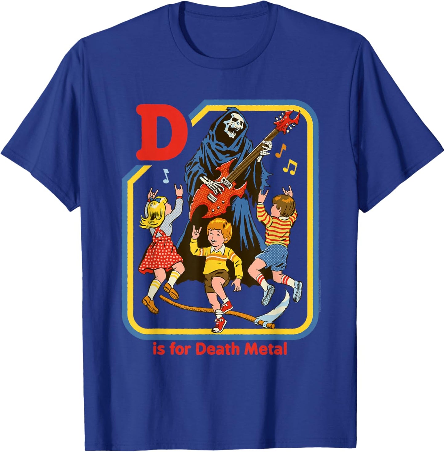 Steven Rhodes D is for Death Metal Grim Reaper Retro Humor T-Shirt - T-Shirt | Royal