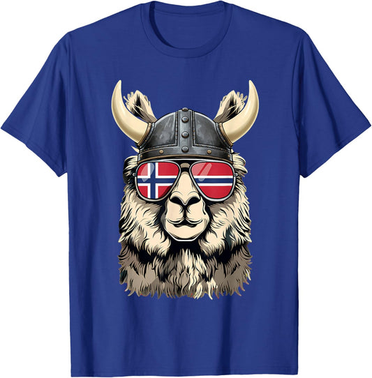 Norway Roots Llama Alapaca Norwegian Flag Norge T-Shirt - T-Shirt | Royal