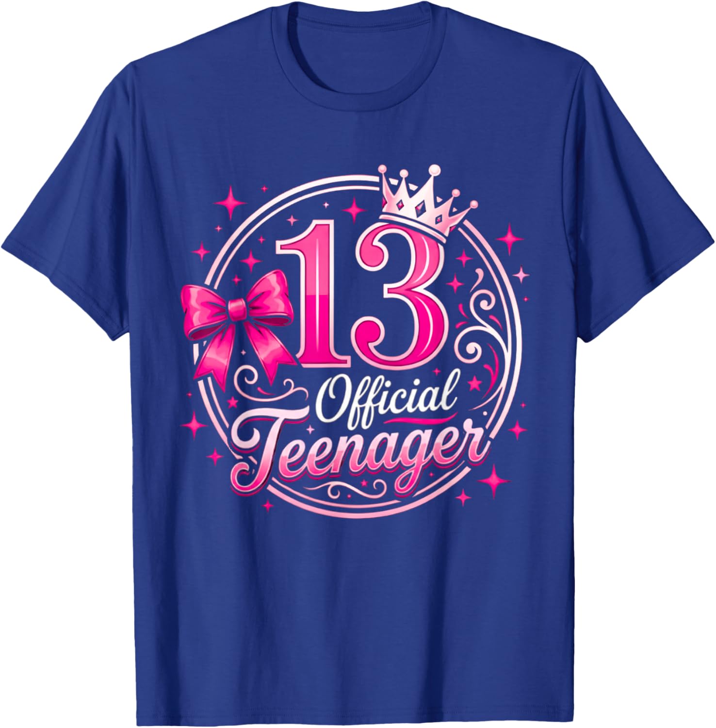 13th Birthday Girl 13 Years Old Official Teenager Birthday T-Shirt - T-Shirt | Royal