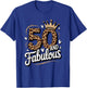 50 and Fabulous Leopard Art 50 Years Birthday Celebration T-Shirt - T-Shirt | Royal