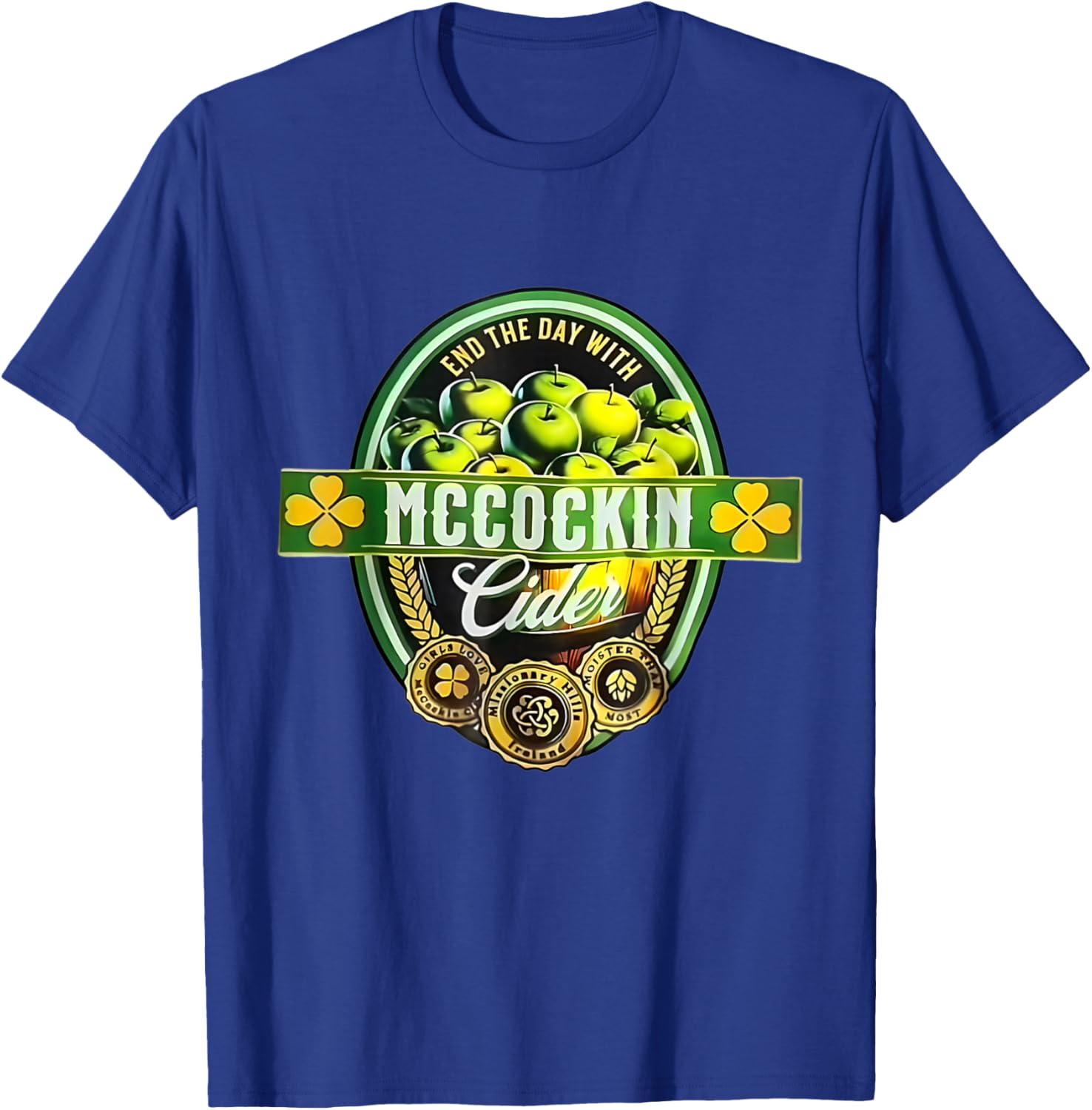 Vintage Maccockin Cider Funny St Patrick's Day T-Shirt - T-Shirt | Royal