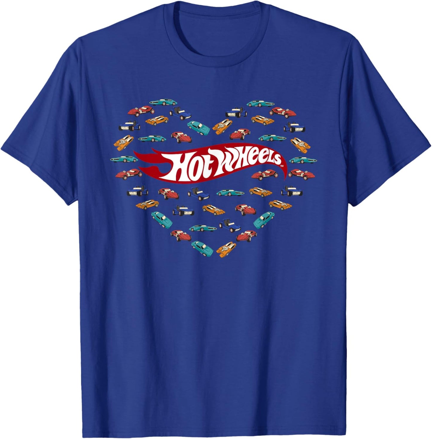Hot Wheels Valentine's Day Heart with Cars T-Shirt - T-Shirt | Royal