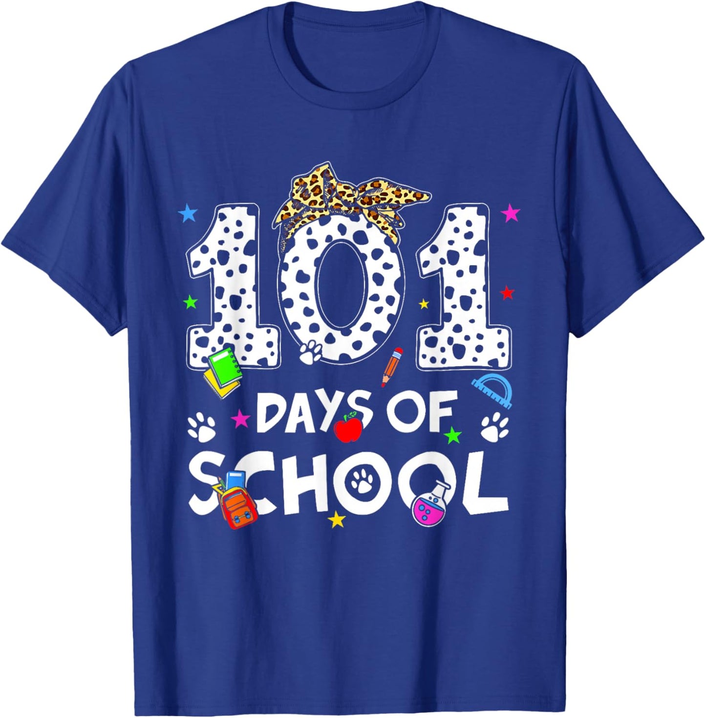 Happy 101 Days of School Funny Student Teacher Kids T-Shirt - T-Shirt | Royal