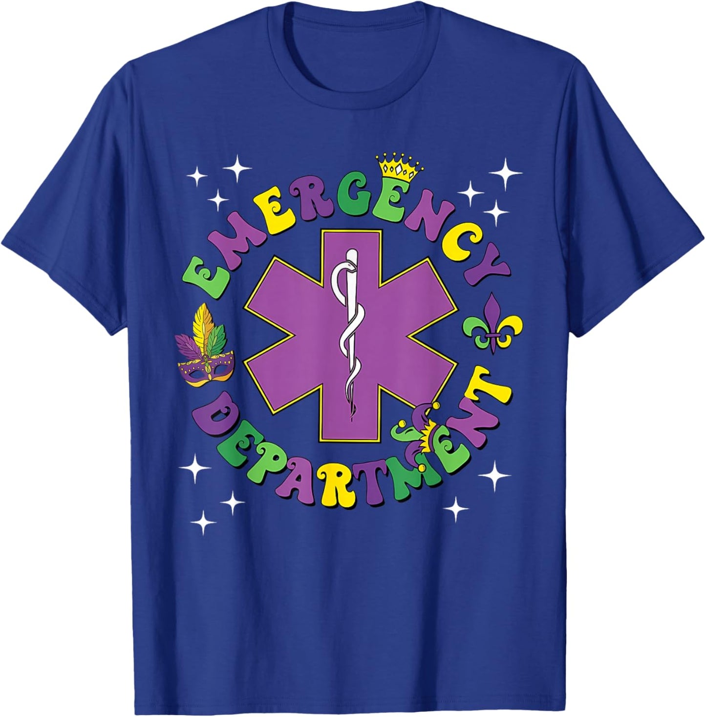 Mardi Gras Emergency Department Nurse New Orleans Nursing T-Shirt - T-Shirt | Royal
