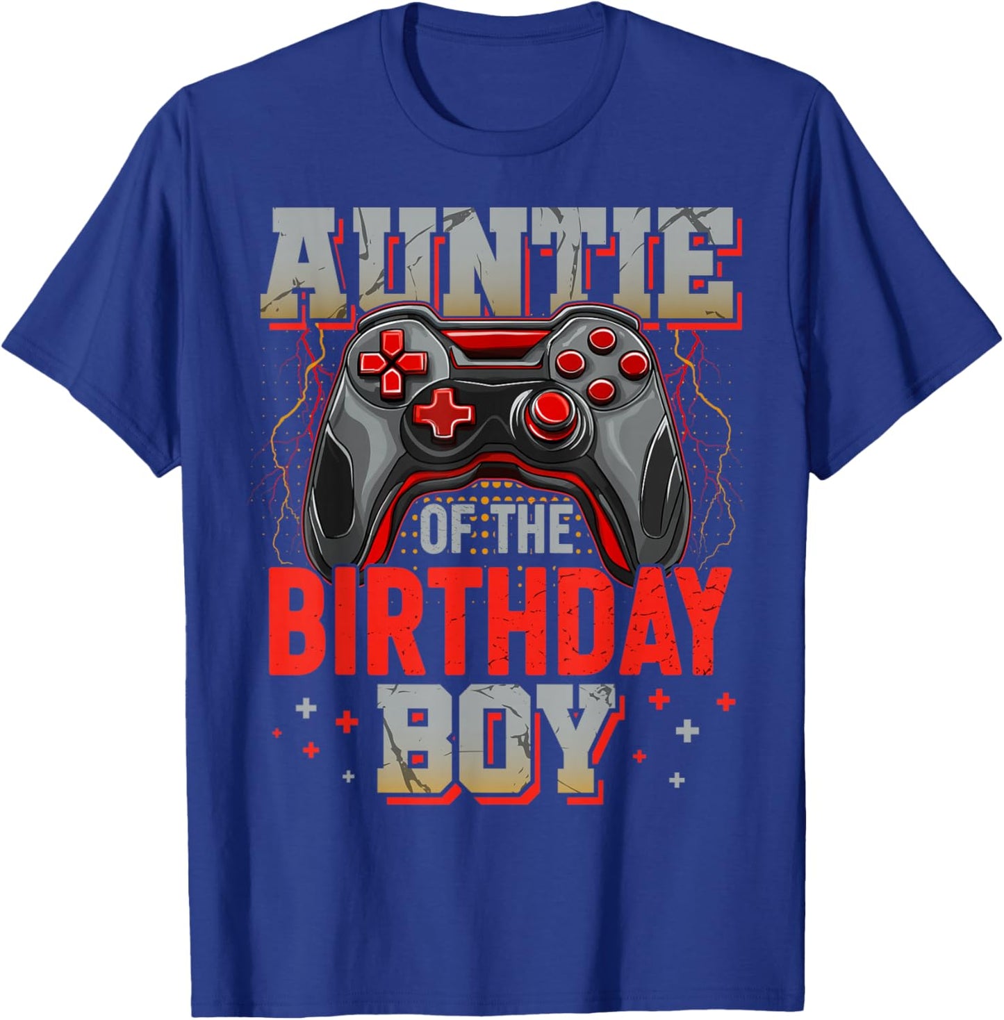 Auntie of The Birthday Boy Video Gamer Matching Birthday T-Shirt - T-Shirt | Royal
