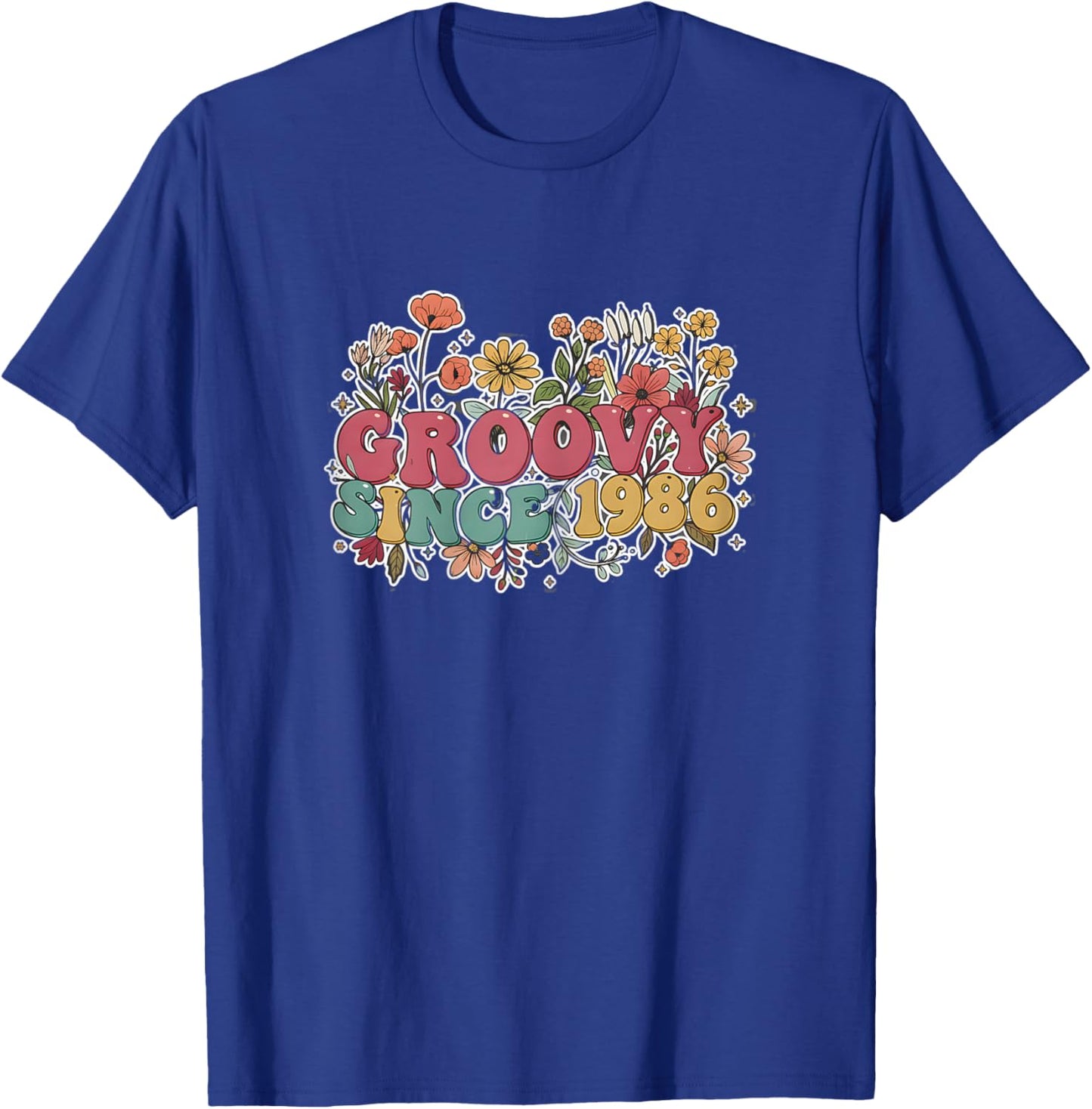 Groovy Since 1986 40th Birthday Vintage T-Shirt - T-Shirt | Royal